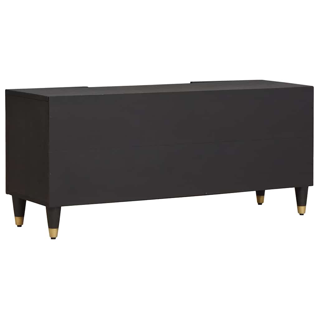 TV Cabinet Black Solid Mango Wood, image 5