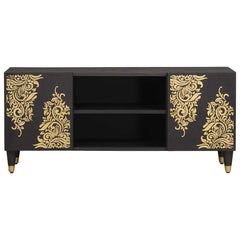 TV Cabinet Black Solid Mango Wood, image 3