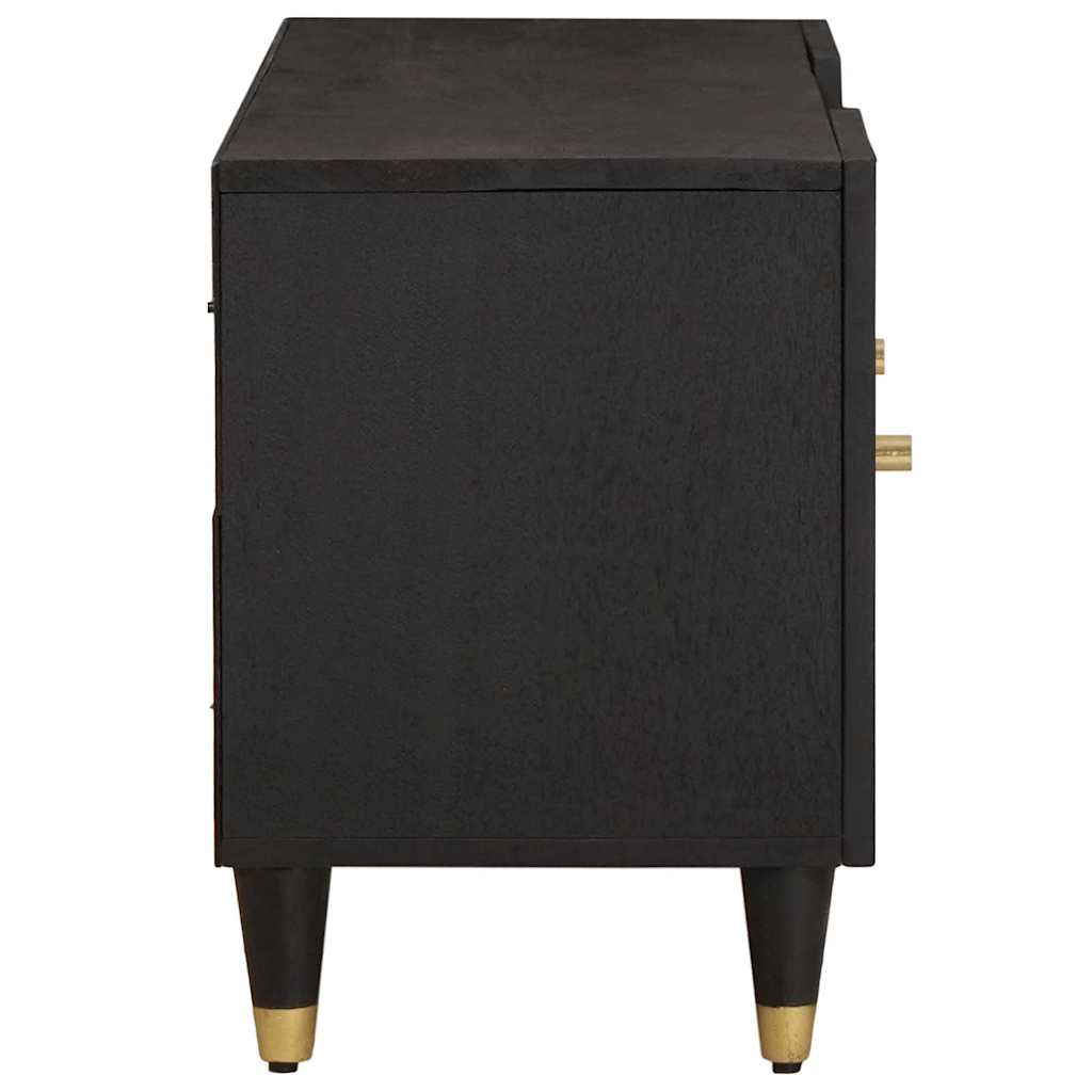 TV Cabinet Black Solid Mango Wood, image 4
