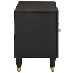 TV Cabinet Black Solid Mango Wood, image 4
