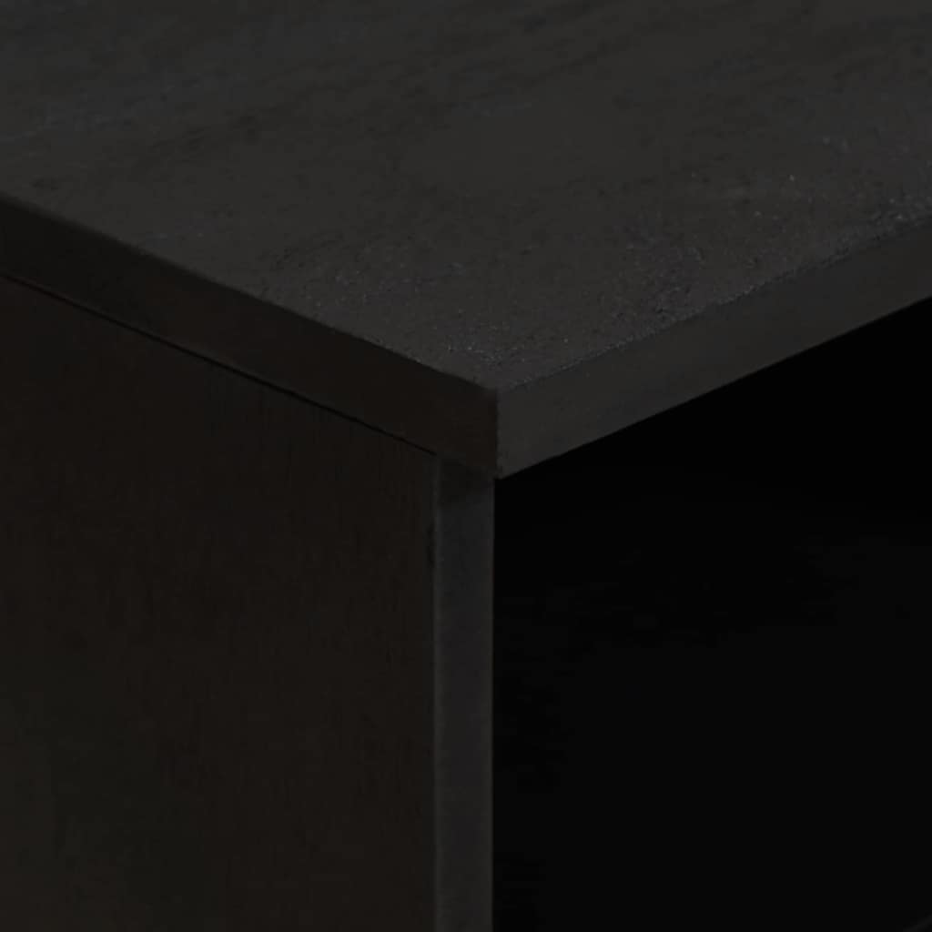 TV Cabinet with Drawer Black Solid Mango Wood, image 6