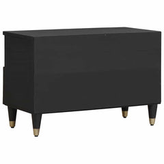 TV Cabinet with Drawer Black Solid Mango Wood, image 5