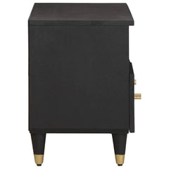TV Cabinet with Drawer Black Solid Mango Wood, image 4