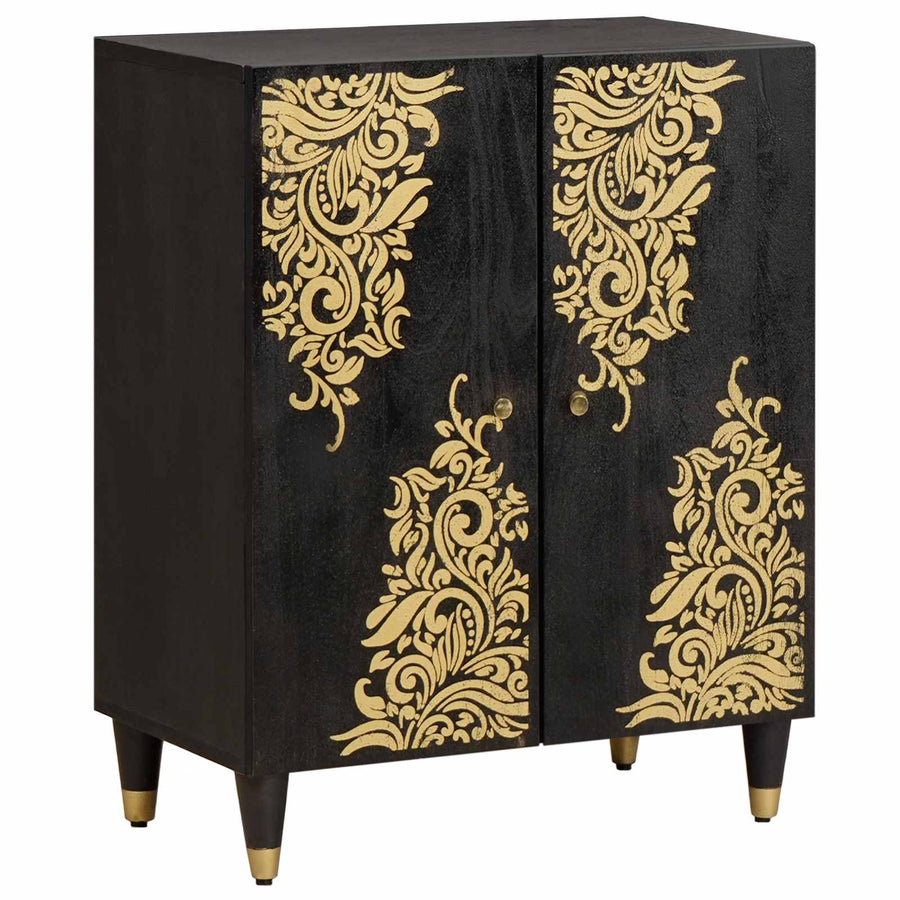 vidaXL Sideboard Black 60 x 33 x 75 cm Solid Mango Wood 1