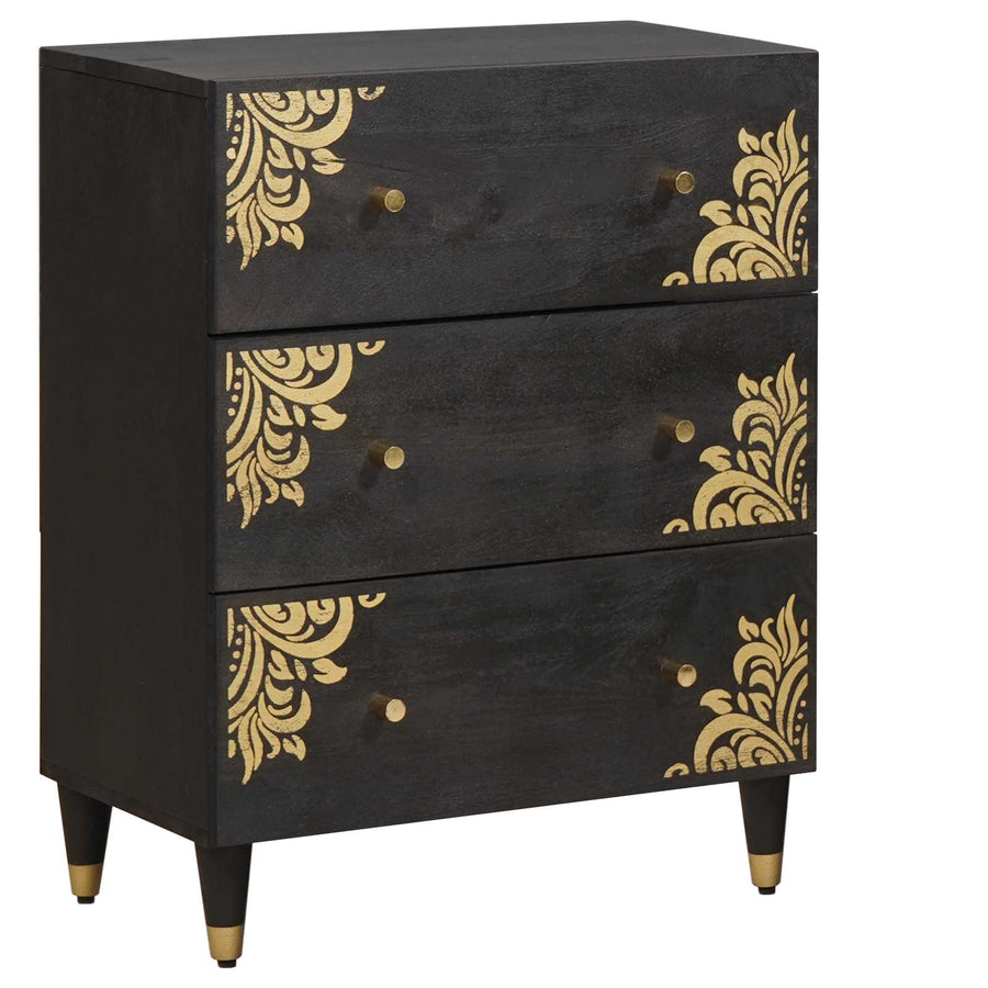 vidaXL Sideboard Black 60 x 33 x 75 cm Solid Mango Wood 1
