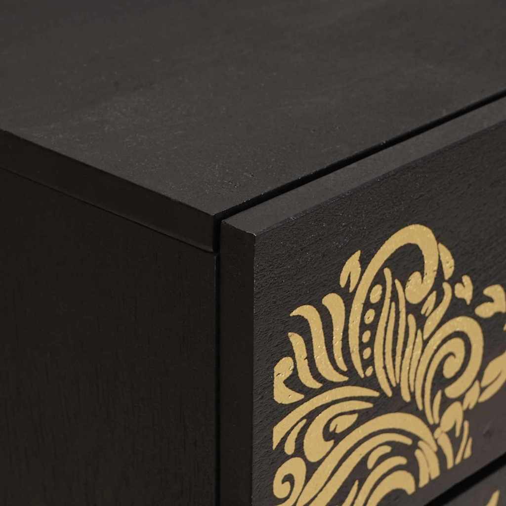 vidaXL Bedside Cabinet with Door with Drawer Black 50 x 33 x 60 cm 6