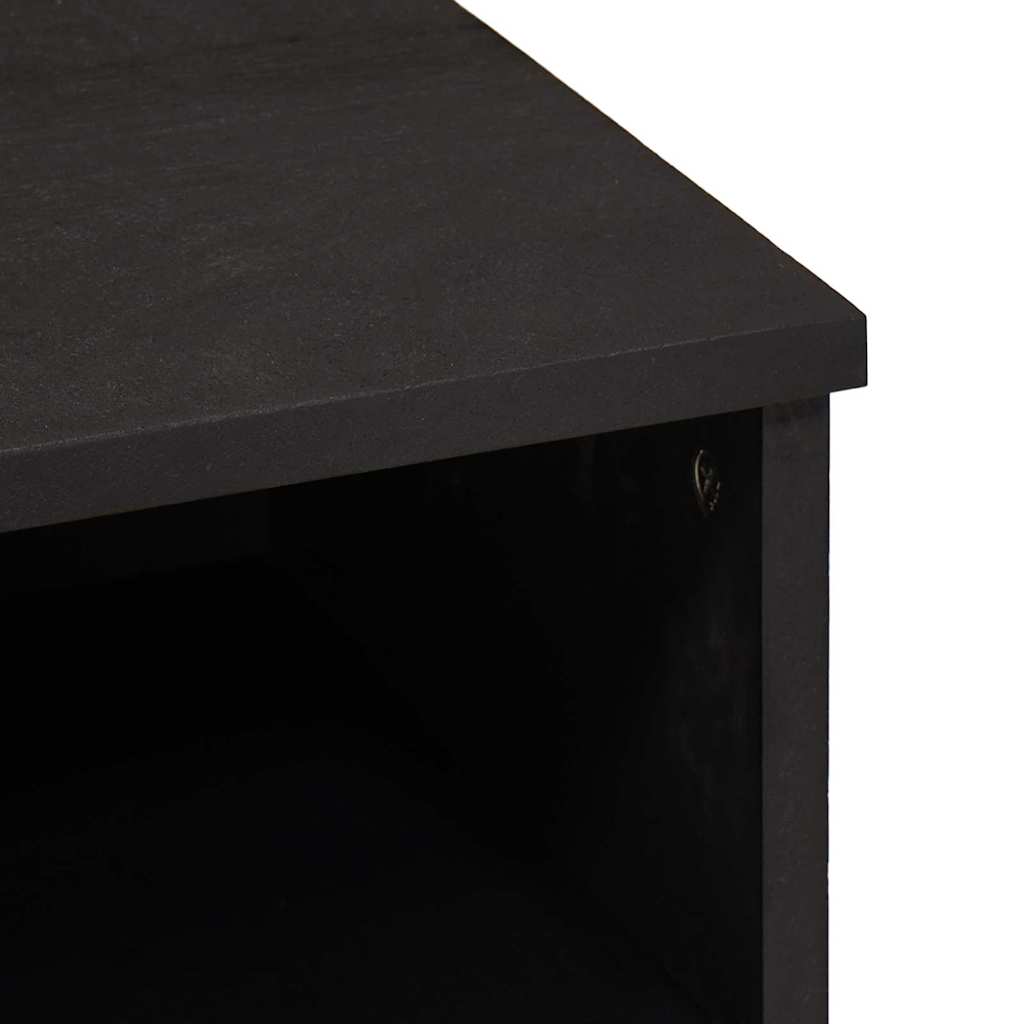 TV Cabinet with Drawer Black Solid Mango Wood, image 6