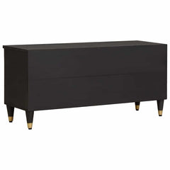 TV Cabinet with Drawer Black Solid Mango Wood, image 5