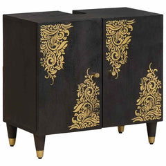 Sink cabinet 62 x 33 x 58 cm Solid Mango Wood Black