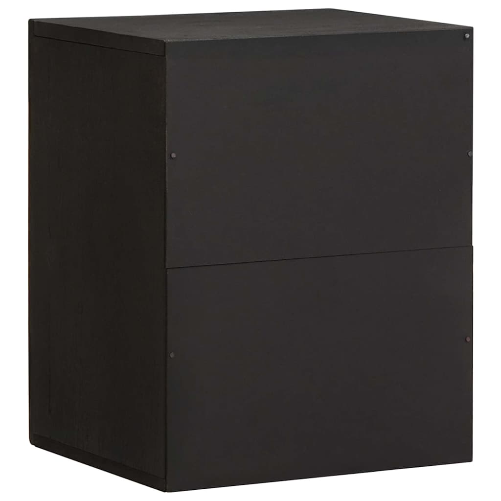 vidaXL Wall Cabinet Black 38 x 33 x 48 cm Solid Mango Wood 4