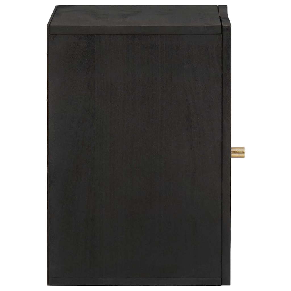 vidaXL Wall Cabinet Black 38 x 33 x 48 cm Solid Mango Wood 3