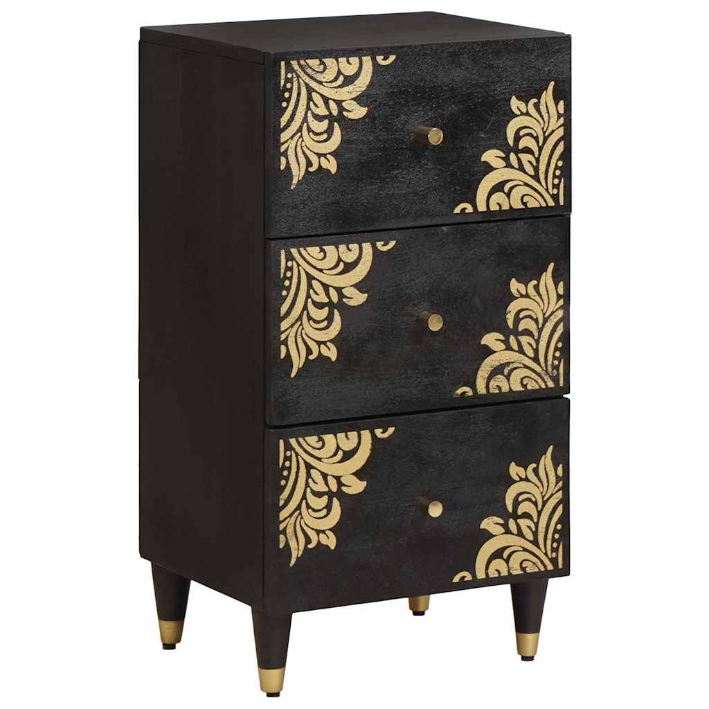 Sideboard and Gold Solid Mango Wood in Black