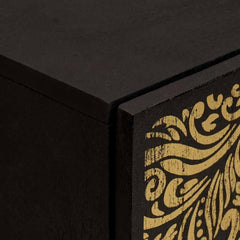 vidaXL Sideboard with Shelf Black 40 x 33 x 75 cm Solid Mango Wood 6
