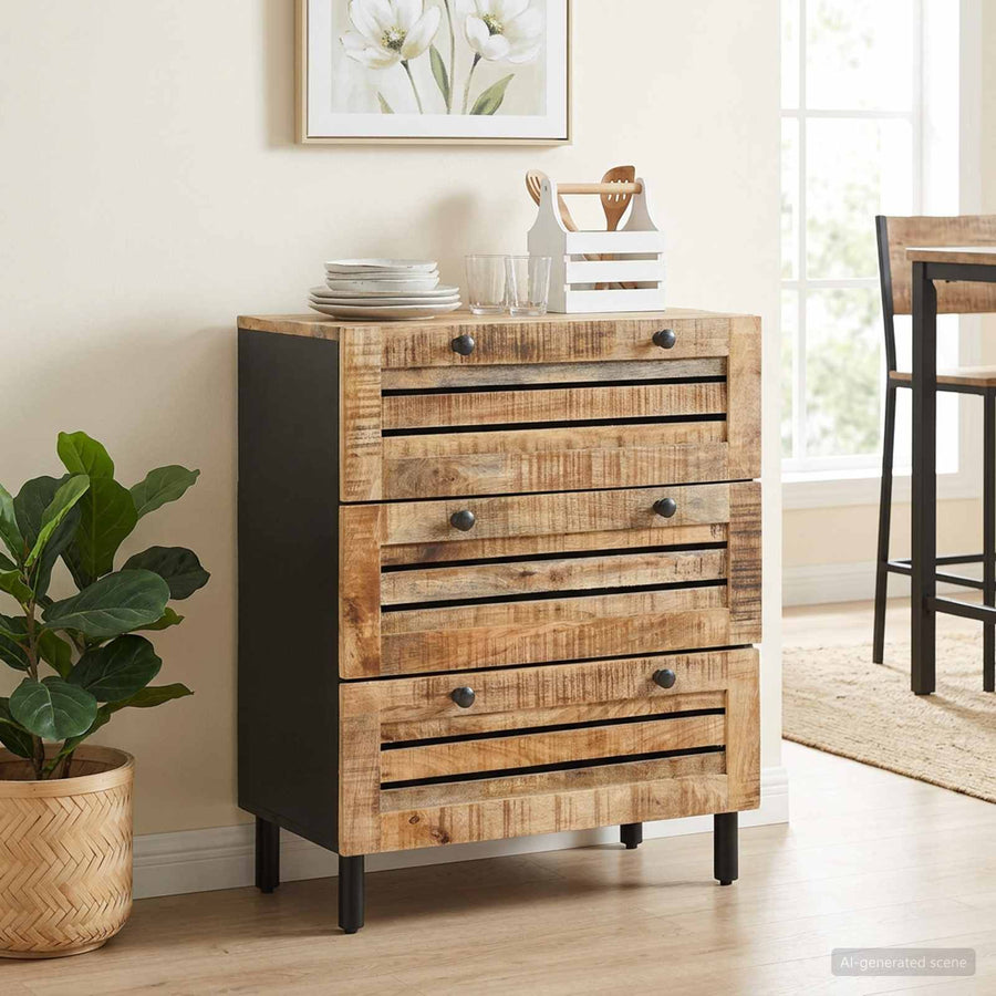 vidaXL Storage Cabinets 60 x 33 x 75 cm Solid Mango Wood Natural 1