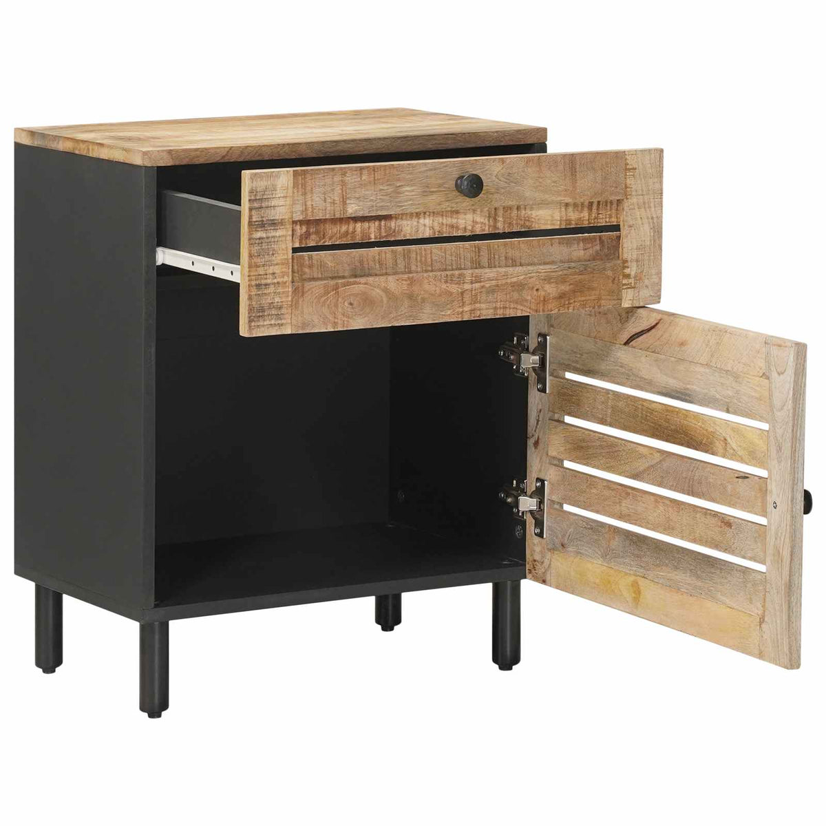 vidaXL Bedside Table Natural 50 x 33 x 60 cm Solid Mango Wood 3