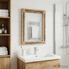 vidaXL Mirror Wall-mounted Brown and Black 70 x 50 x 3 cm Glass 1