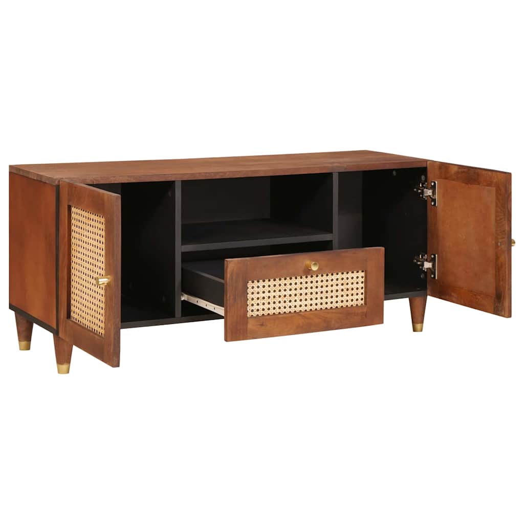 vidaXL TV Cabinet Brown 105 x 33.5 x 46 cm Solid Mango Wood 2