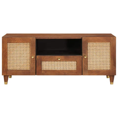 vidaXL TV Cabinet Brown 105 x 33.5 x 46 cm Solid Mango Wood 3