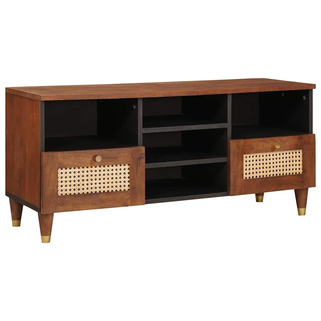vidaXL TV Cabinet with Shelf Brown 100 x 33.5 x 46 cm Solid Mango Wood 1