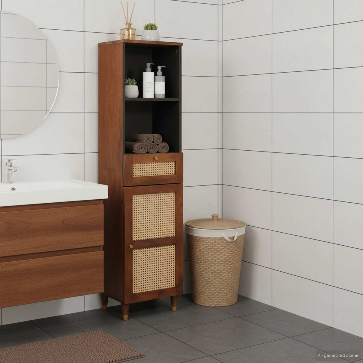vidaXL Sideboard with Drawer Brown 38 x 33.5 x 160 cm Solid Mango Wood 1