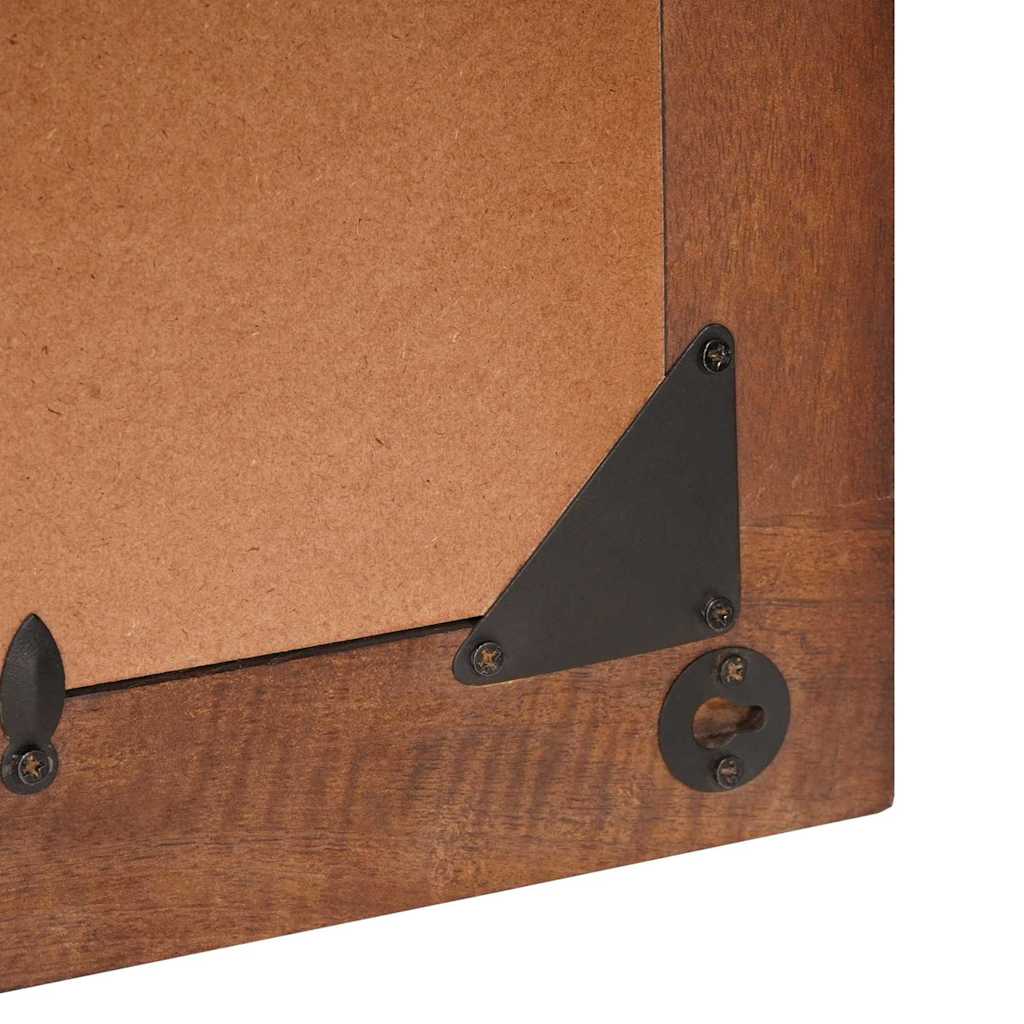 vidaXL Mirror Rectangular Brown and Silver 50 x 2.5 x 70 cm 6