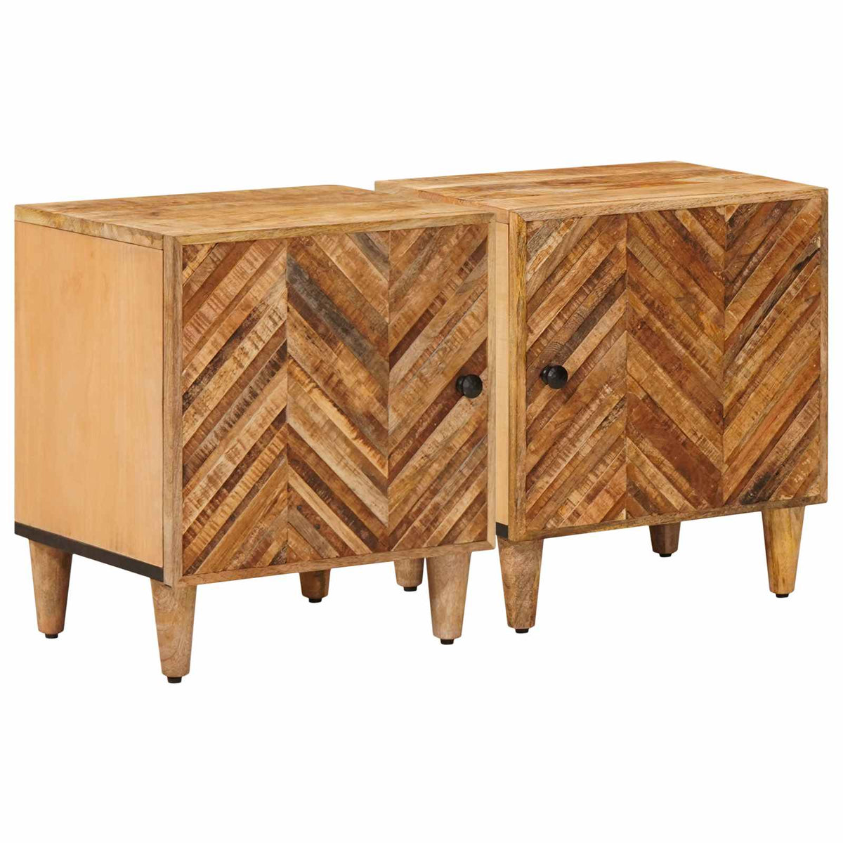 vidaXL Bedside Table 2 pcs Brown 40 x 33.5 x 46 cm Solid Mango Wood 1