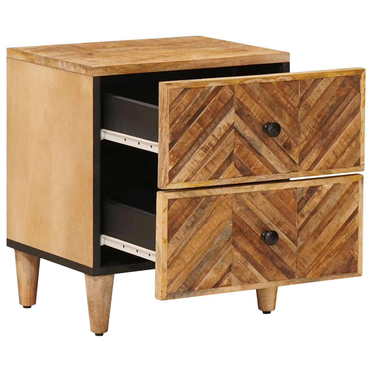 vidaXL Bedside Table Brown 40 x 33.5 x 46 cm Solid Mango Wood 2