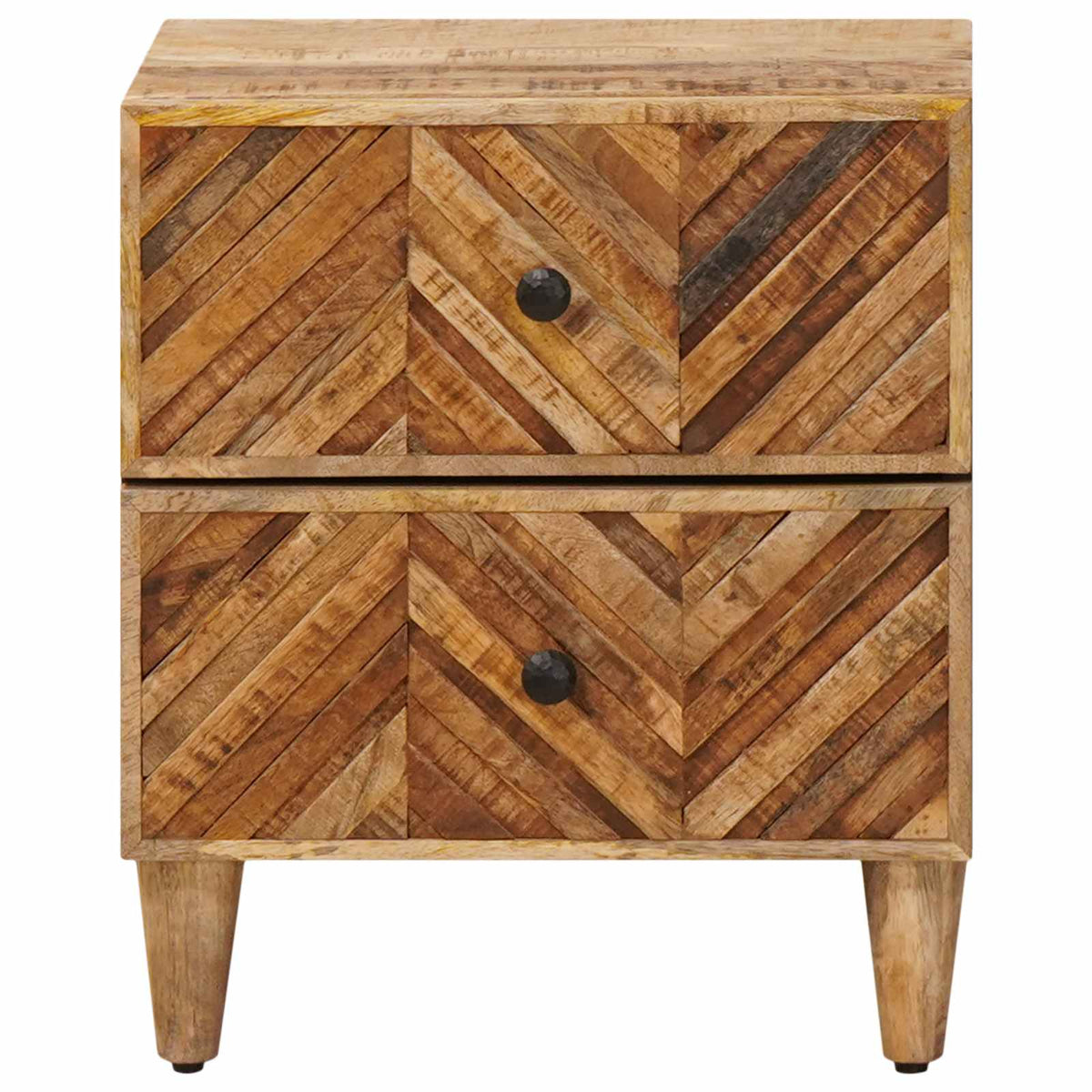 vidaXL Bedside Table 2 pcs Brown 40 x 33.5 x 46 cm Solid Mango Wood 3