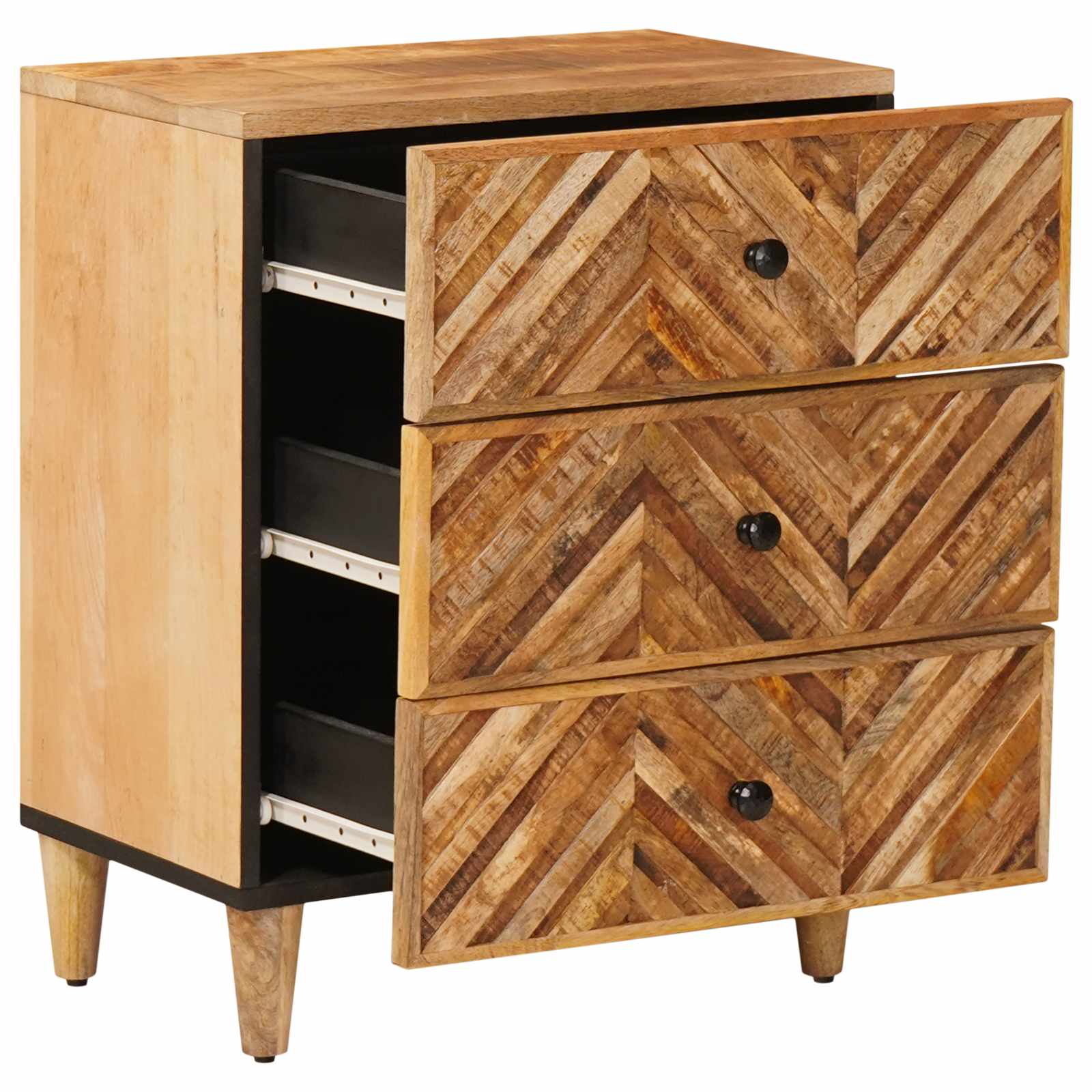 vidaXL Bedside Table Brown 50 x 33 x 60 cm Solid Mango Wood 2