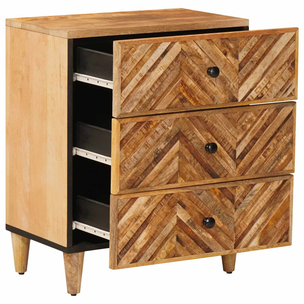 vidaXL Bedside Table Brown 50 x 33 x 60 cm Solid Mango Wood 2