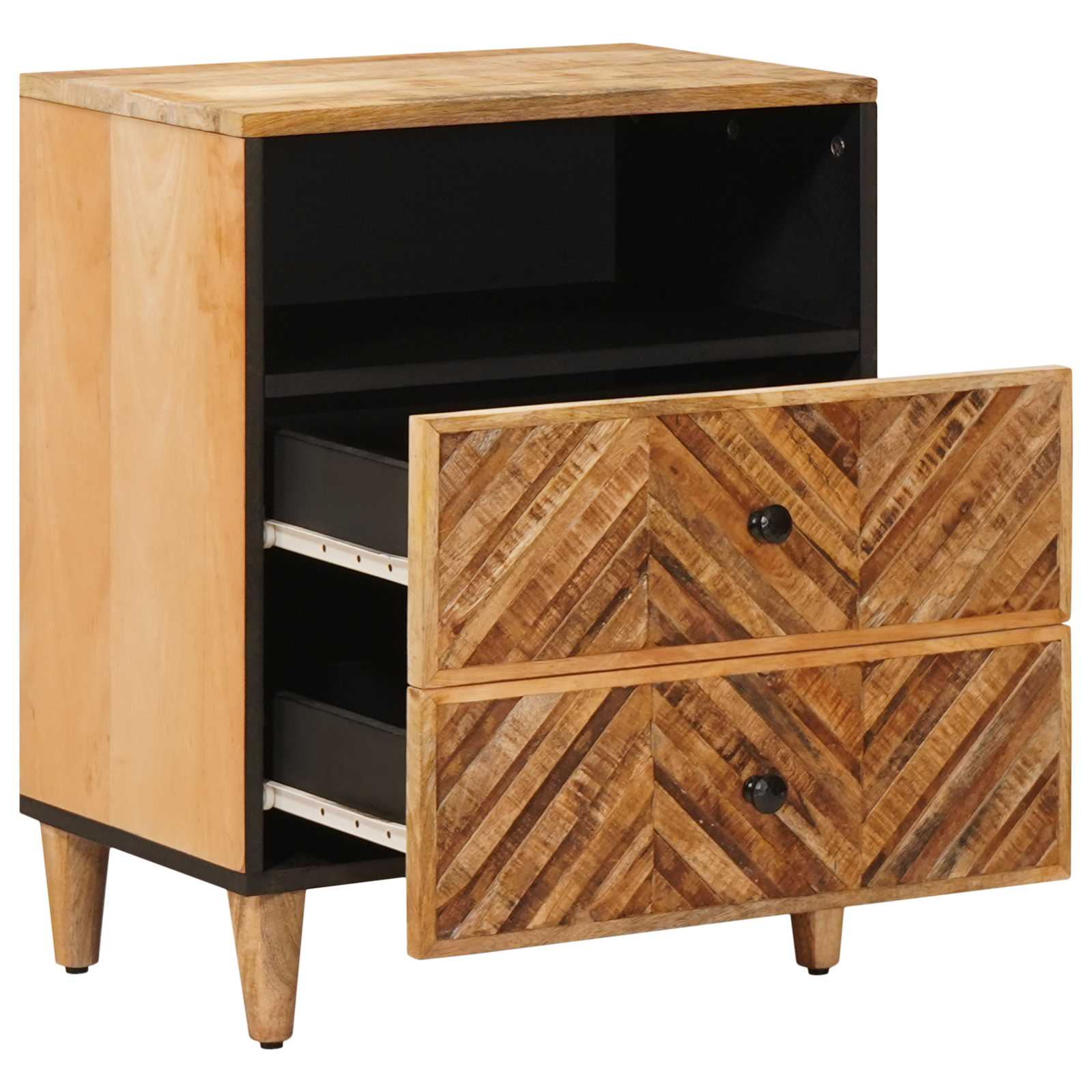 vidaXL Bedside Table Brown 50 x 33 x 60 cm Solid Mango Wood 2