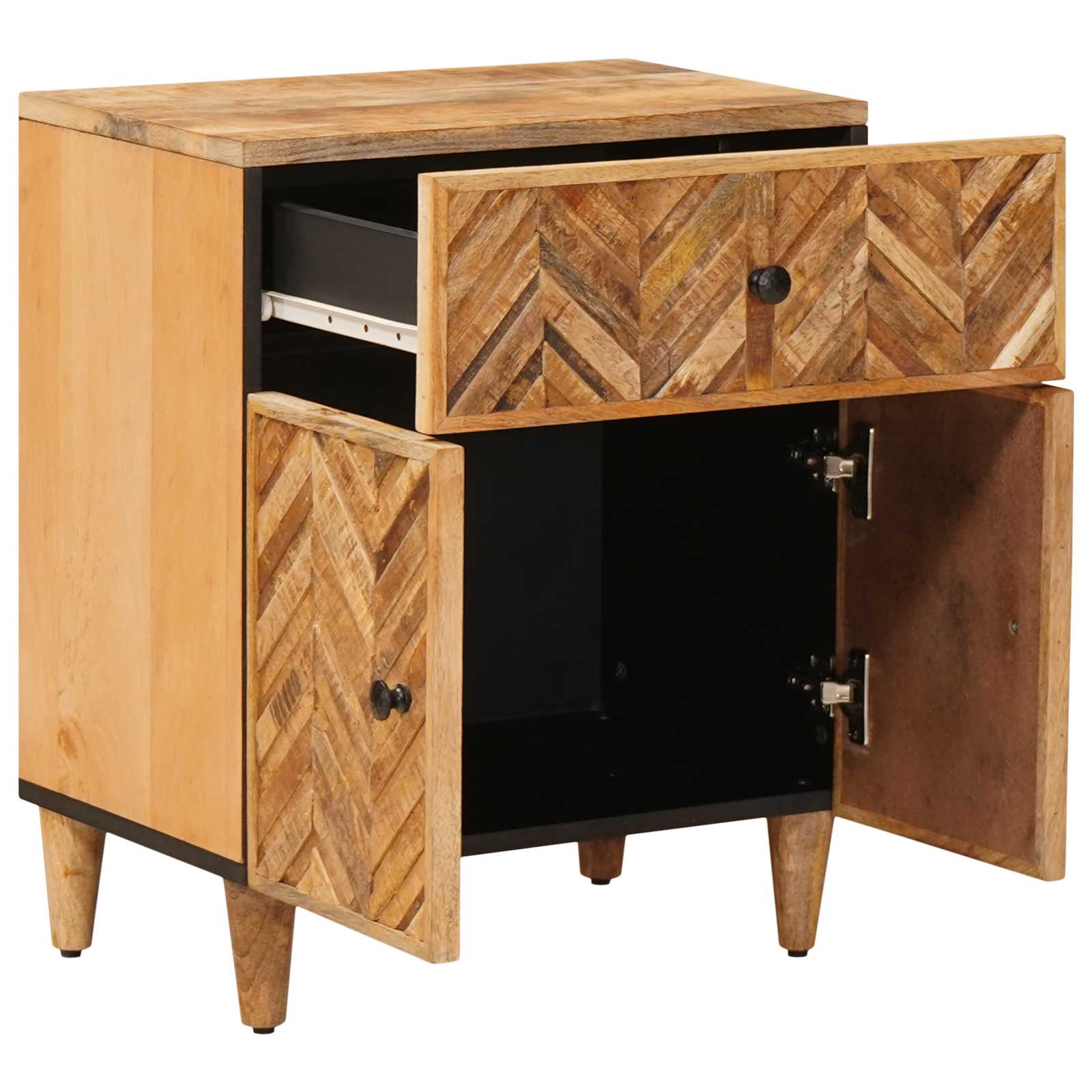 vidaXL Bedside Table Brown 50 x 33 x 60 cm Solid Mango Wood 2