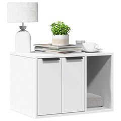 Cat Litter Box Enclosure 60x40x40 cm Engineered Wood Right-side Door White