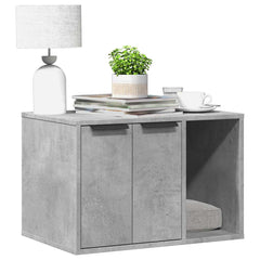 Cat Litter Box Enclosure 60x40x40 cm Engineered Wood Right-side Door Concrete grey