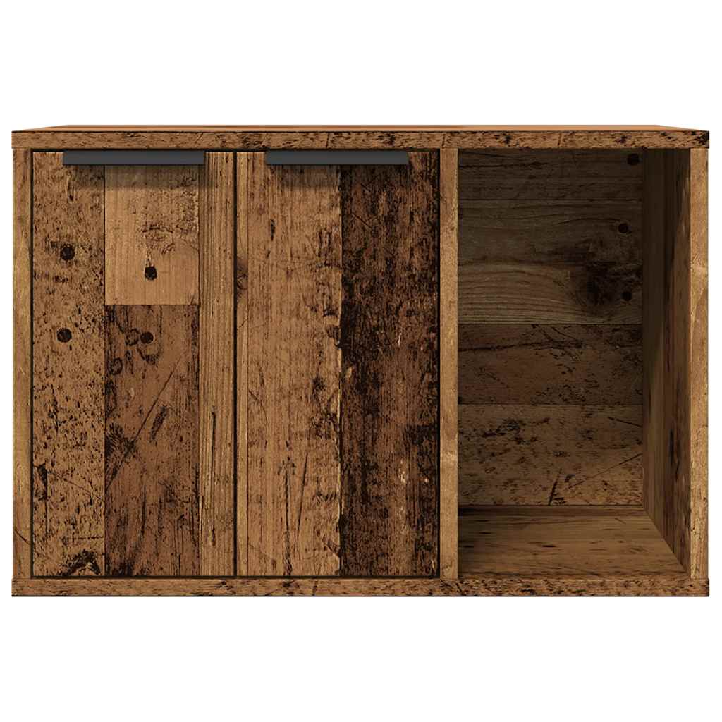 Cat Litter Box Enclosure 60x40x40 cm Engineered Wood Right-side Door Old wood