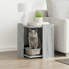 vidaXL Cat Litter Box Enclosure Grey Sonoma 42 x 42 x 51 cm 1