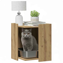vidaXL Cat Litter Box Enclosure Artisan Oak 42 x 42 x 51 cm 3