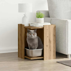 vidaXL Cat Litter Box Enclosure Artisan Oak 42 x 42 x 51 cm 1