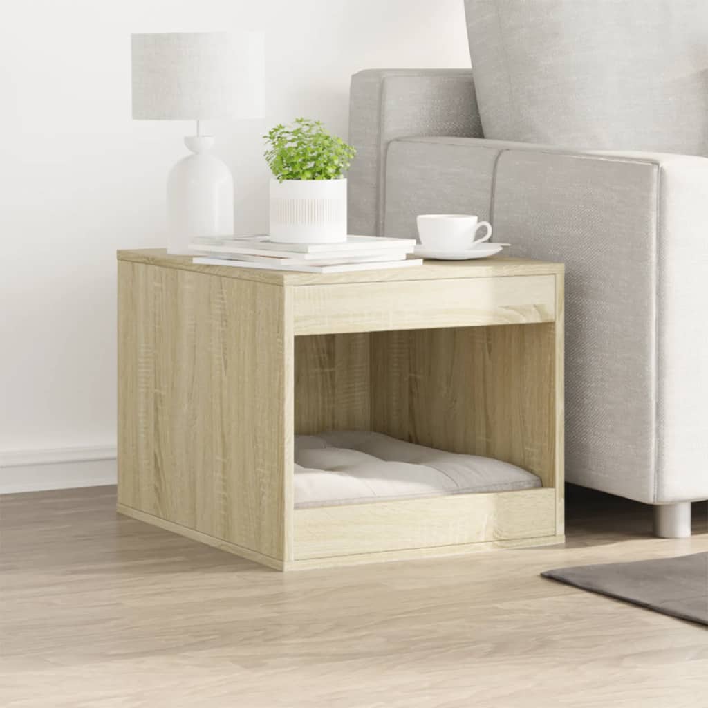 vidaXL Cat Litter Box Enclosure Sonoma Oak 47x59x42 cm Engineered Wood 3