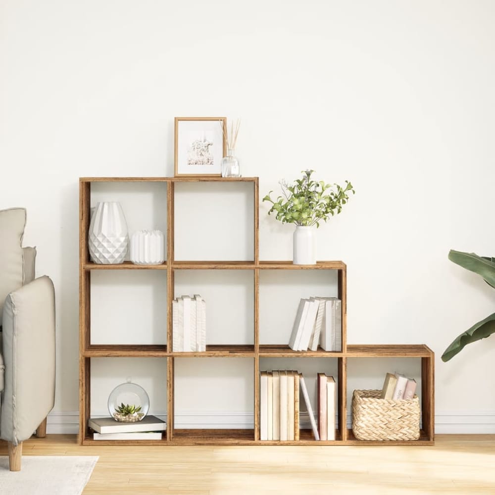 Room Divider Bookcase 3-Tier 137.5x29x103.5 cm Old wood