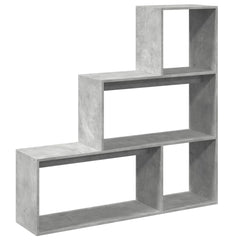 vidaXL Room Divider Bookcase 3-Tier Concrete Grey 123x29x123 cm Engineered Wood 6