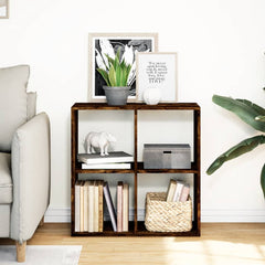 vidaXL Room Divider Bookcase Smoked Oak 69,5x29x69,5 cm Engineered Wood 3
