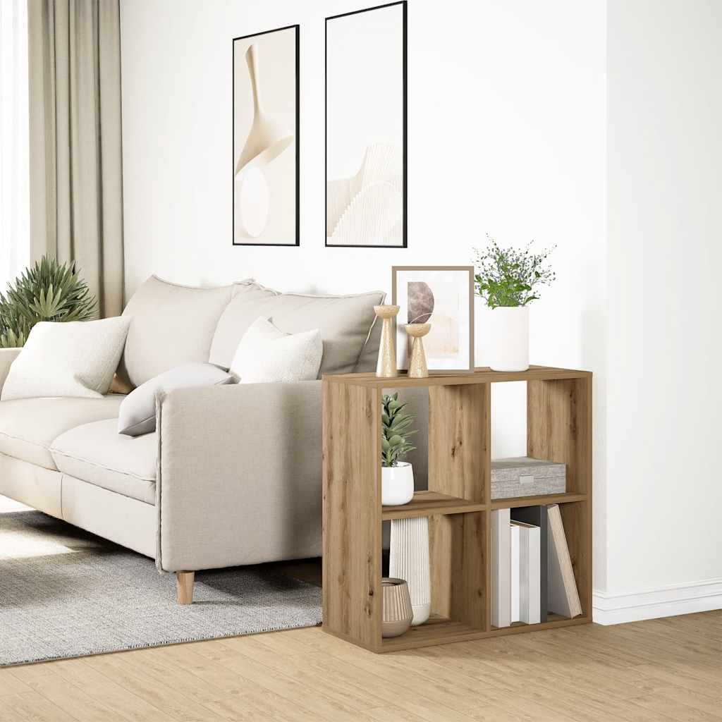 vidaXL Room Divider Bookcase Artisan Oak 69,5x29x69,5 cm Engineered Wood 4