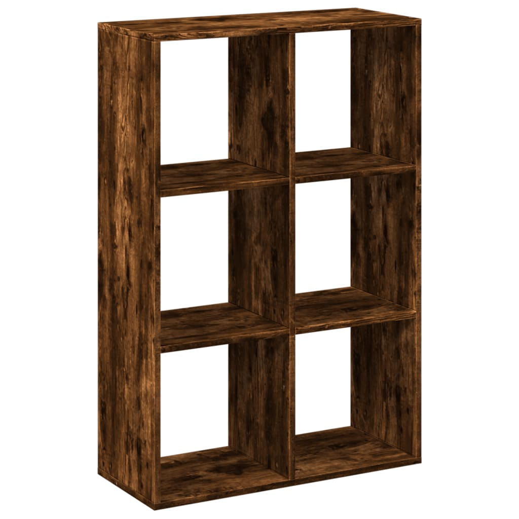 vidaXL Room Divider Bookcase Smoked Oak 69,5x29x103,5 cm Engineered Wood 6