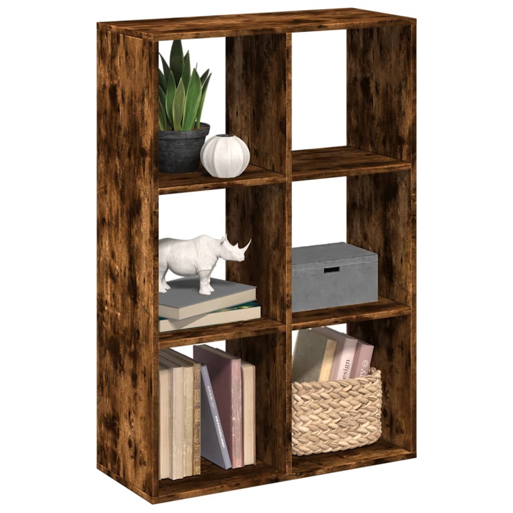 vidaXL Room Divider Bookcase Smoked Oak 69,5x29x103,5 cm Engineered Wood 1