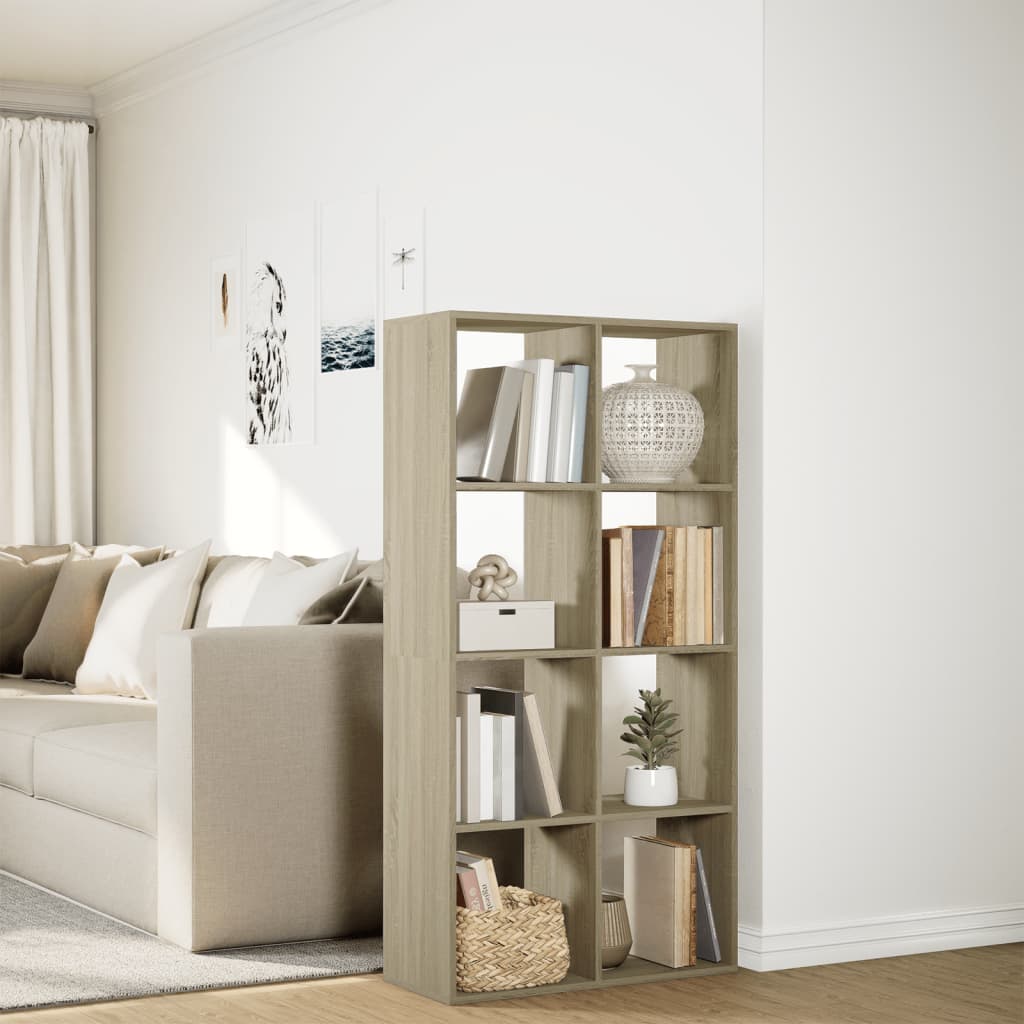vidaXL Room Divider Bookcase Sonoma Oak 69,5x29x137,5 cm Engineered Wood 4