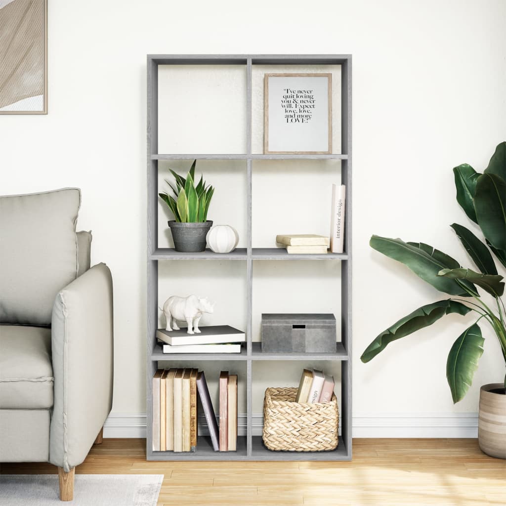 Room Divider Bookcase 69.5x29x137.5 cm Width 69.5 cm Height 137.5 cm Grey sonoma