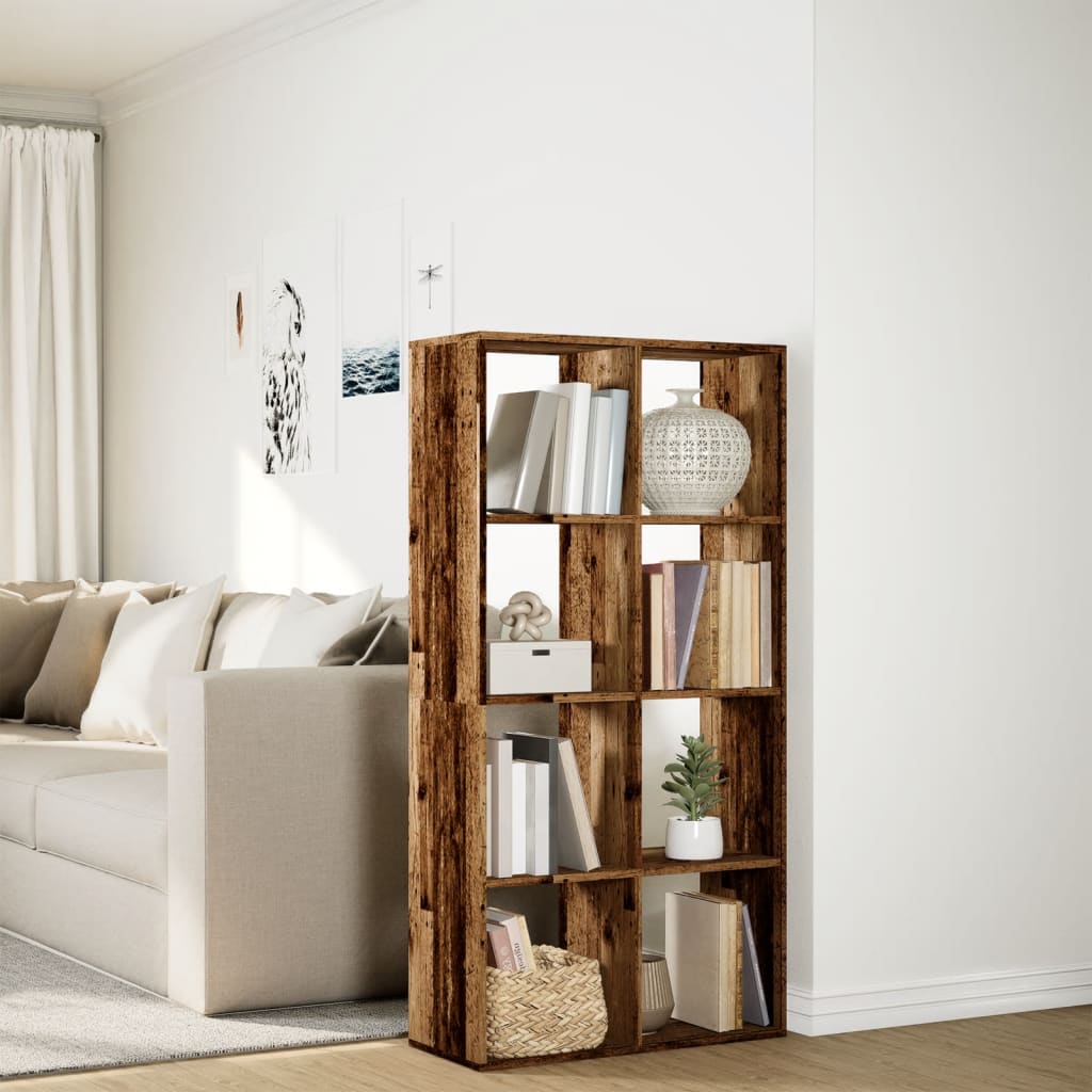 vidaXL Room Divider Bookcase Old Wood 69,5x29x137,5 cm Engineered Wood 4