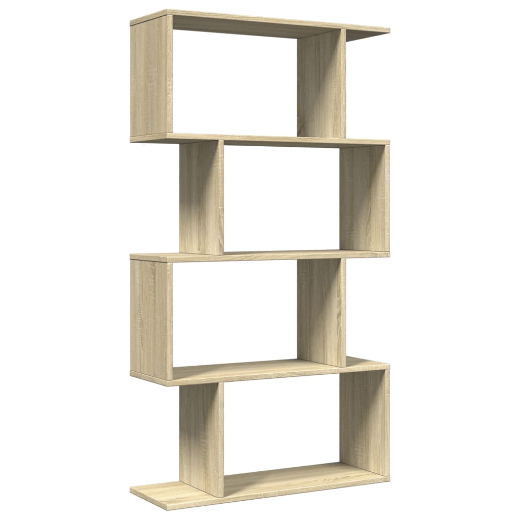 vidaXL Room Divider Bookcase 4-Tier Sonoma Oak 70x24x129 cm Engineered Wood 2