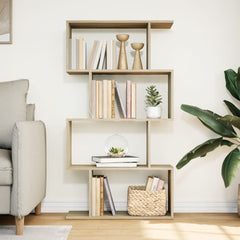 vidaXL Room Divider Bookcase 4-Tier Sonoma Oak 70x24x129 cm Engineered Wood 3